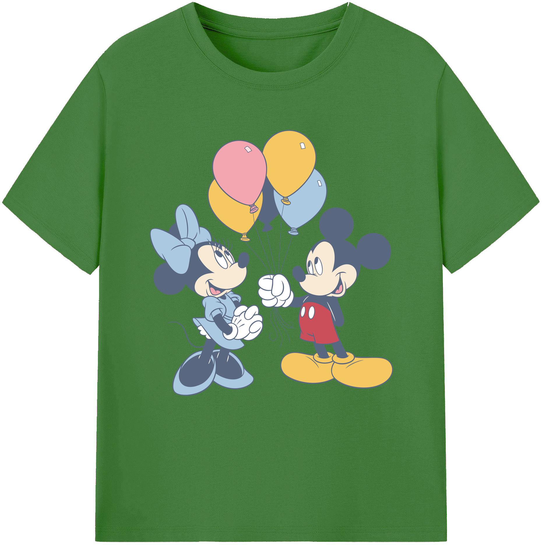 （画像用） ミッキーマウス Mickey Mouse レディースカジュアルプリントTシャツ（綿100％）